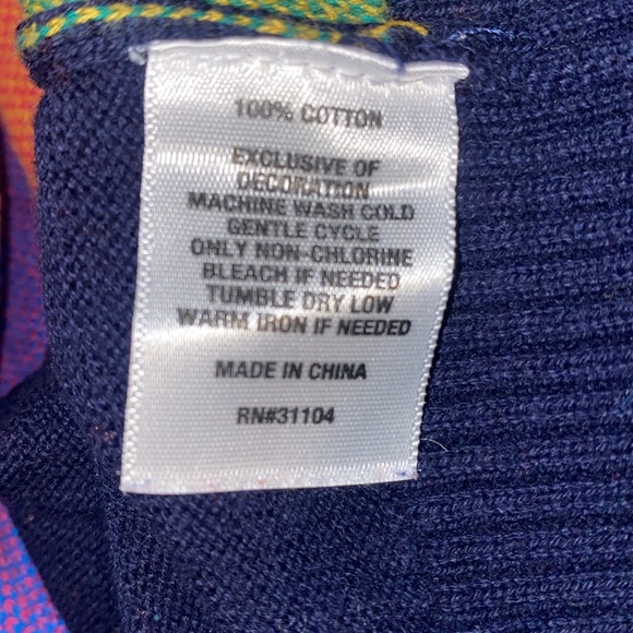 KIM ROGERS $54 Navy blue pom-pom Hats 100% cotton sweater XL NEW - Picture 6 of 6